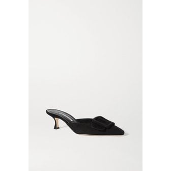 마놀로블라닉 메이세일 버클 스웨이드 뮬 50mm 블랙 34480784411987972