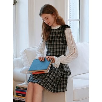 쎄무아듀 Cest_Plaid pleated sleeveless dress