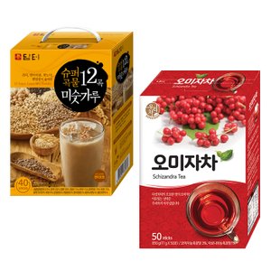  담터 슈퍼곡물 12곡 미숫가루 40T +송원 오미자차 50T (에이드)
