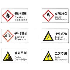 안전 표지판 경고 600 300mm 철판 주의 조심 작업중