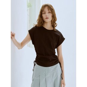 Shirring cap half sleeve t-shirt (2color)