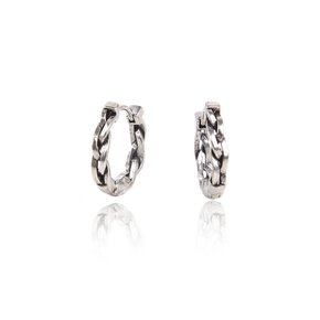 BAT102 [surgical steel]Twisted One-touch Earrings