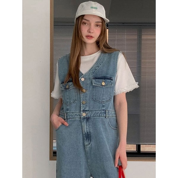 V Denim Jumpsuit (2colors) - VSET_015