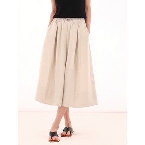 Linen Bending Pintuck Skirt _Beige