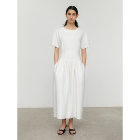 Shirring Dart Dress-ivory