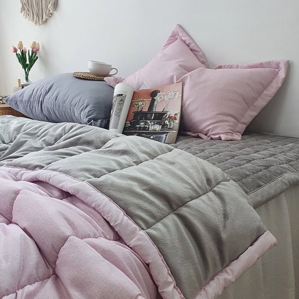 리브린 밀키쉘 고밀도 피치스킨 극세사 차렵이불 베개세트 SS