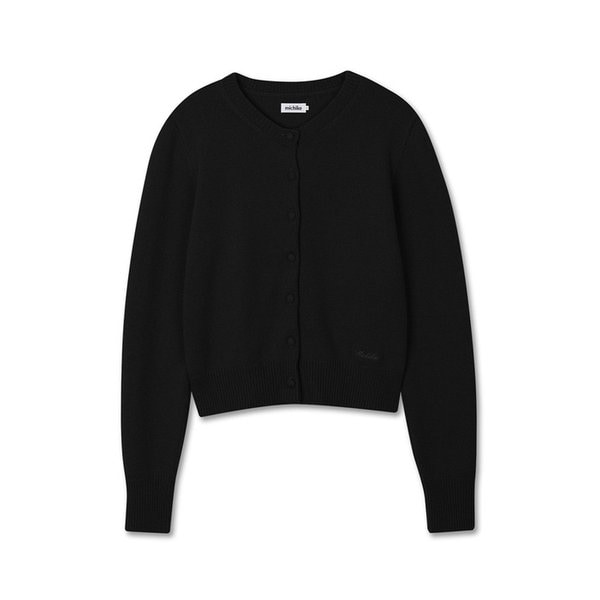 MERINO WOOL KNIT CARDIGAN BLACK