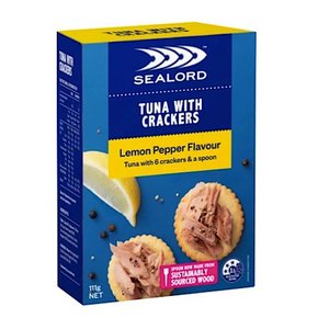 씨로드 레몬페퍼 참치 앤 크래커 Sealord Lemon Pepper Tuna With Crackers 111g 4개