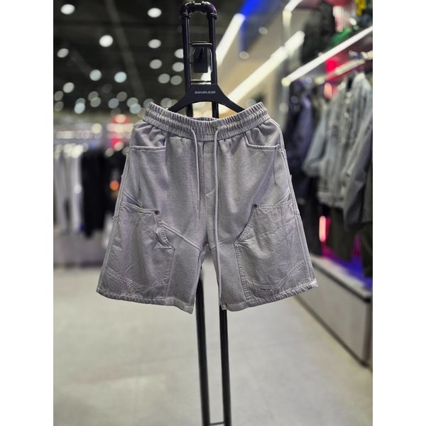 [시흥점] 남여공용 코튼워싱 더블니리벳패치  반바지(세미버뮤다)/JHZZ81406GY