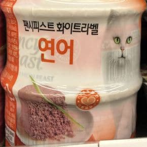 반려동물용품 푸리나 팬시피스트 화이트라벨 연어 반려묘 사료 85g 애완용품