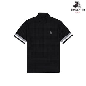 여성 골지 하이넥 반팔 티셔츠 9226LCSN_BLACK