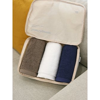 송월타월 40수 포인트 세면타올 200g 3매 + 에이와이오 트래블파우치M 세트