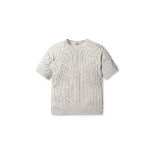 [시흥점] 남성 케이블 라운드 반팔 스웨터