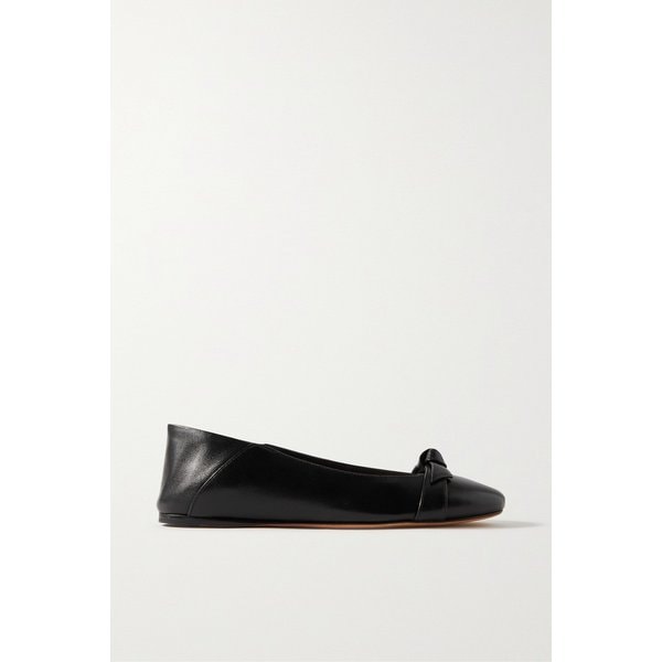 클라리타 보우 디테일 가죽 콜랩서블 힐 발레리나 플랫 슈즈 1647597317088963