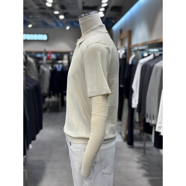[파주점] 남성 S/S 라이트베이지 반팔 카라 니트 RRFPKT66A