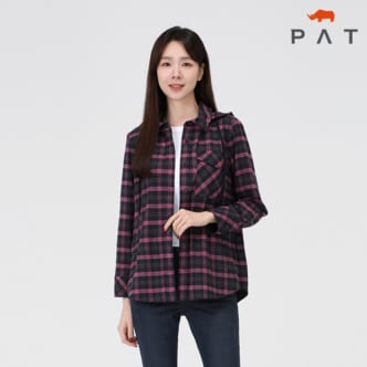 PAT [PAT여성] 여성 체크 후디 루즈핏 셔츠_1I81502