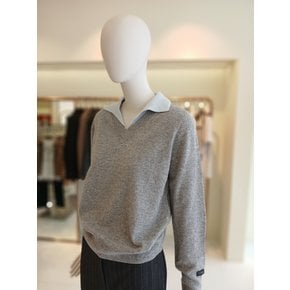 [여주점] 씨씨콜렉트 컬러배색카라울블랜딩풀오버E254ksk142