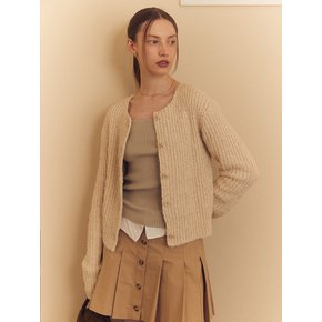 COTTON ROUND CARDIGAN(sand ivory)