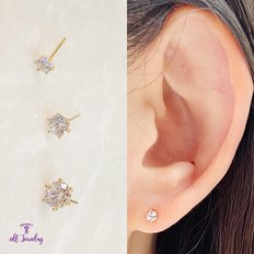 14K 미니 큐빅 귀걸이 (3size)