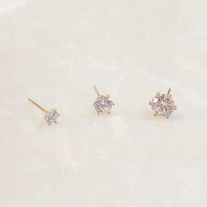 14K 미니 큐빅 귀걸이 (3size)