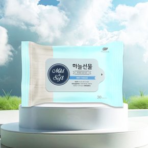 하늘선물 물티슈 30매 1박스 50개 저자극 여행 휴대용 아기물티슈