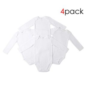 Carters 4 Pack White Long Sleeve Bodysuits (3-9m) 201222