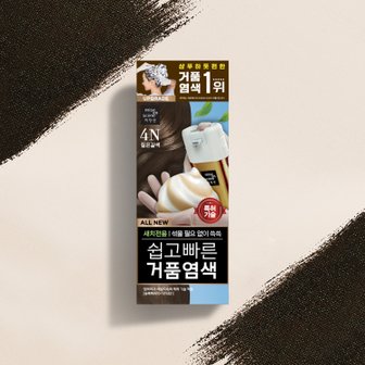 미쟝센 올뉴쉽고빠른거품염색4N짙은갈색 80G 1개