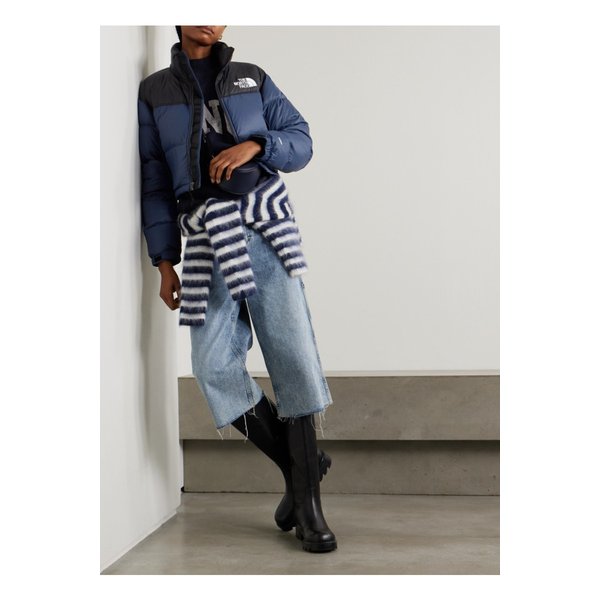 눕시 크롭 퀼팅 셸 다운 재킷 네이비 1647597343786304