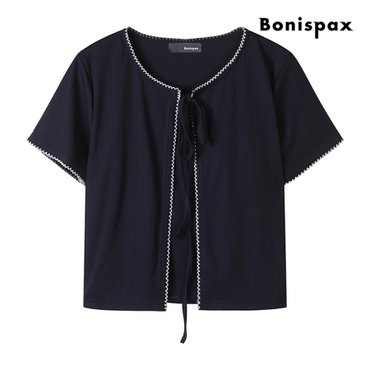 보니스팍스 스티치 라운드 리본 가디건 나시 셋업 (XP7KG002M0)