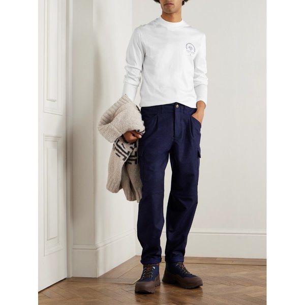 브루넬로쿠치넬리 로고 프린트 코튼 저지 슬림 티셔츠 46376663162902639