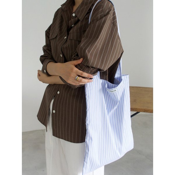 Slim Stripe Cotton Bag (Blue)