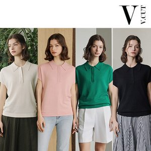 브이컷 [런칭가69,900원→3만원↓]브이컷 여성 린넨혼방 니트 4종