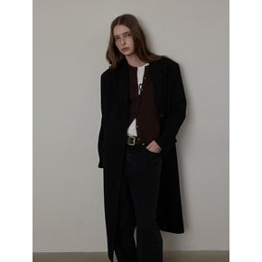 Real Long Single-brest Wool Jacket