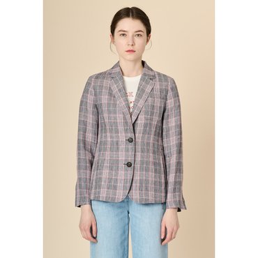 BCBG 클래식 배색 체크 싱글자켓 B3M4J133