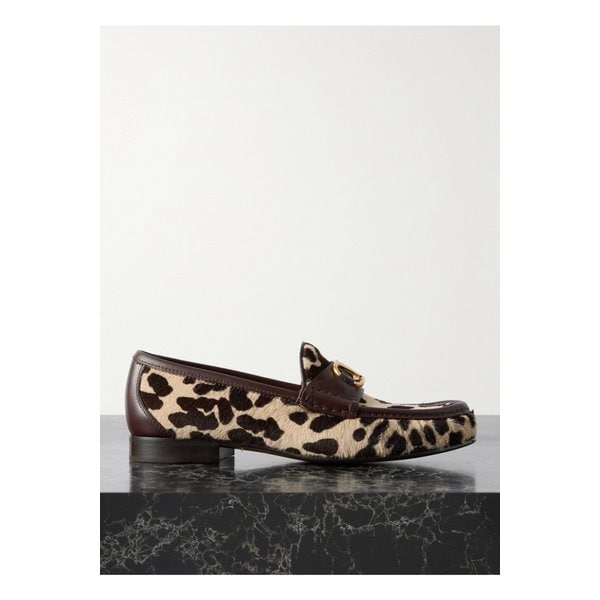 브이로고 시그니처 가죽 트리밍 레오파드 카프 헤어 로퍼 20mm 46376663162845046