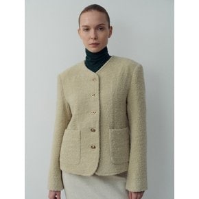 bookle buttoned tweed jacket_beige