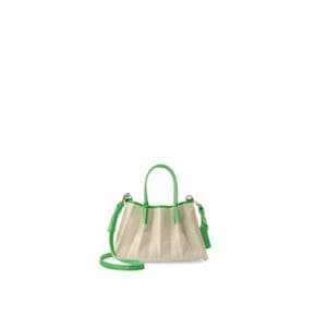 Lucky Pleats Canvas Leaf Baby Bag Permanent Green