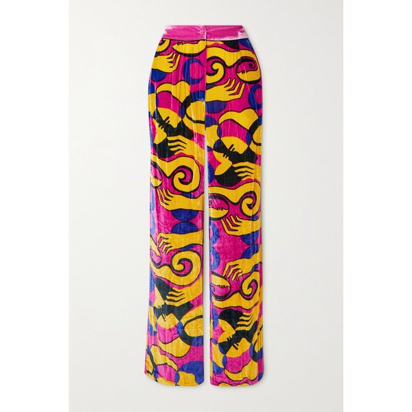 슬리핑위드자크 네트 서스테인 프린트 벨벳 팬츠 45666037504964295