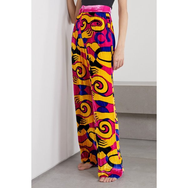 슬리핑위드자크 네트 서스테인 프린트 벨벳 팬츠 45666037504964295