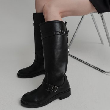룩캐스트 켈리 버클 롱 부츠_블랙 / KELLY BUCKLE LONG BOOTS_BLACK