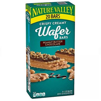  네이처밸리 크리스피 크리미 웨이퍼 바 피넛버터 초콜릿맛 Nature Valley Wafer Bar 20개입