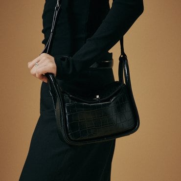 드메이커 Dilly mini bag-croco black DF24DCDM045