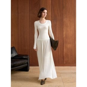 YY_Solid color drape long dress_2color