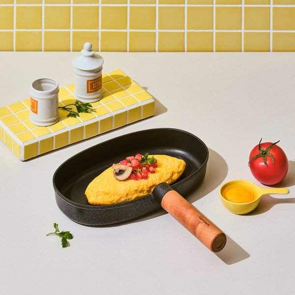 글라스락 셰프토프 IH 우드핸들 와이드 원형 에그팬