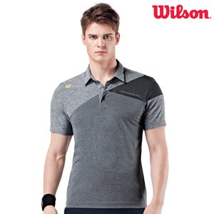 윌슨 남성 반팔 티셔츠 5245 그레이 카라 단체 테니스