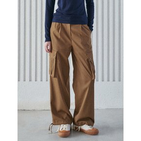 CARGO PANTS WITH BINDING DETAIL [4COLORS]