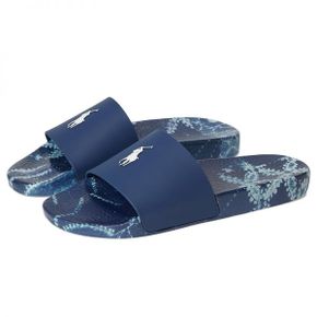 폴로 랄프로렌 Shibori-inspired 슬라이드 슬리퍼 - 인디고 시보리 패치워크 10349262