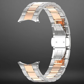 갤럭시워치5 프로 45mm 로즈골드 실버 메탈 스트랩 밴드 rosegold silver strap