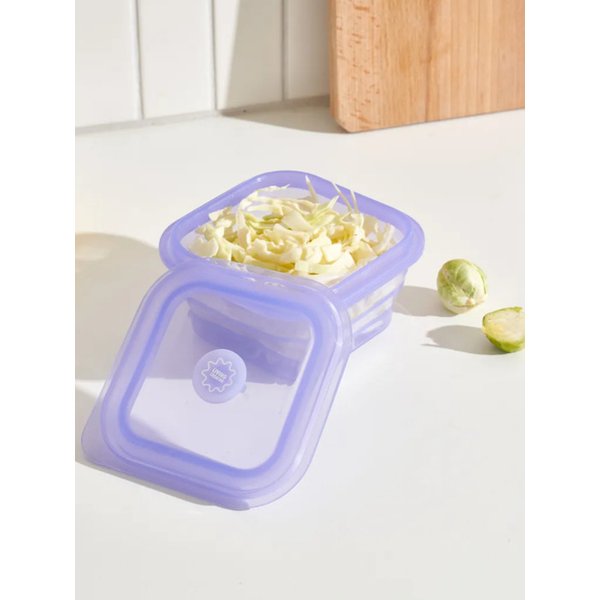 푸쉬락(지켜락) 1200ml PASTEL VIOLET 접이식 실리콘 용기 보관 전자레인지 간편조리