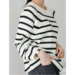 나그랑 단가라 배색 하찌 긴팔 니트  WIBANT106 _P356429391